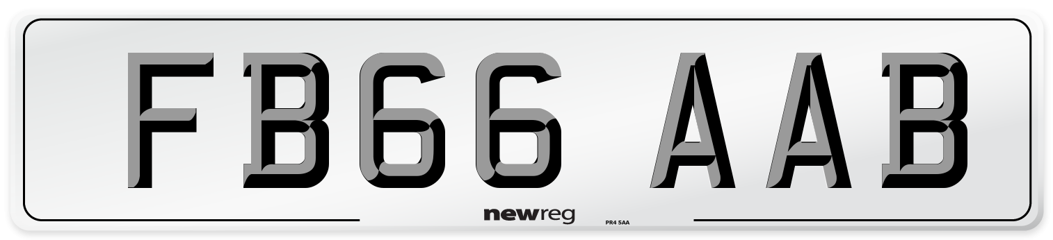 FB66 AAB Number Plate from New Reg